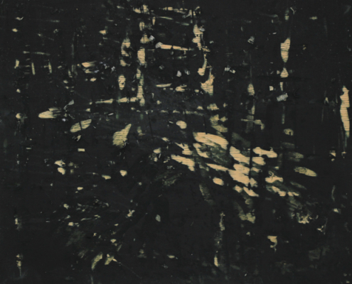 Stefanie Hohls-Waldlichter 21 XIII Holzschnitt, 28,5 x 23,0 cm Acrylgrund auf Holz 2021