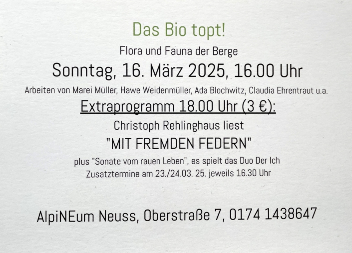 Alpineum 2025 Helga Weidenmüller