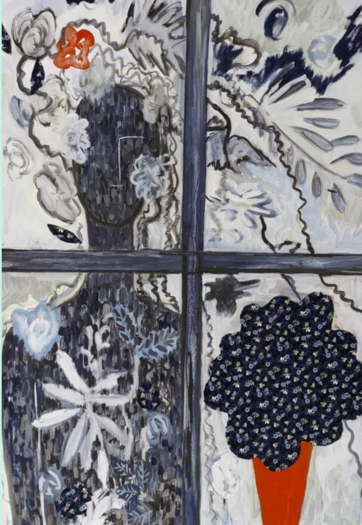 Mitra Zarif-Kayvan-CORONA I-Acryl-Collage-Leinwand-120x80x4 cm